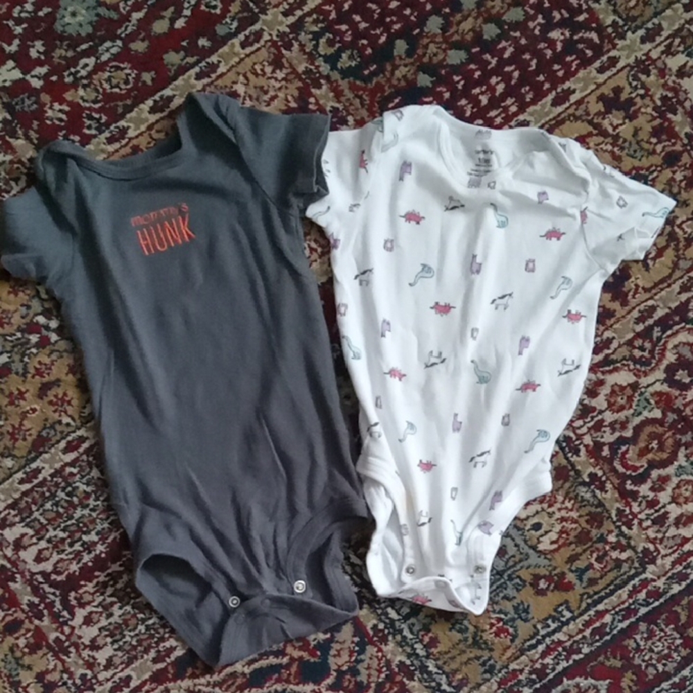 Gray and White Kids One Pieces Set